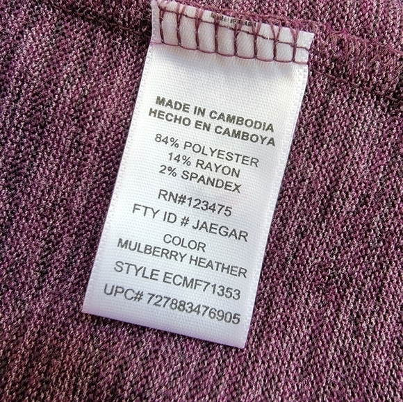 COMPANY Ellen Tracy Purple Heathered Cardigan Size L - Picture 6 of 10